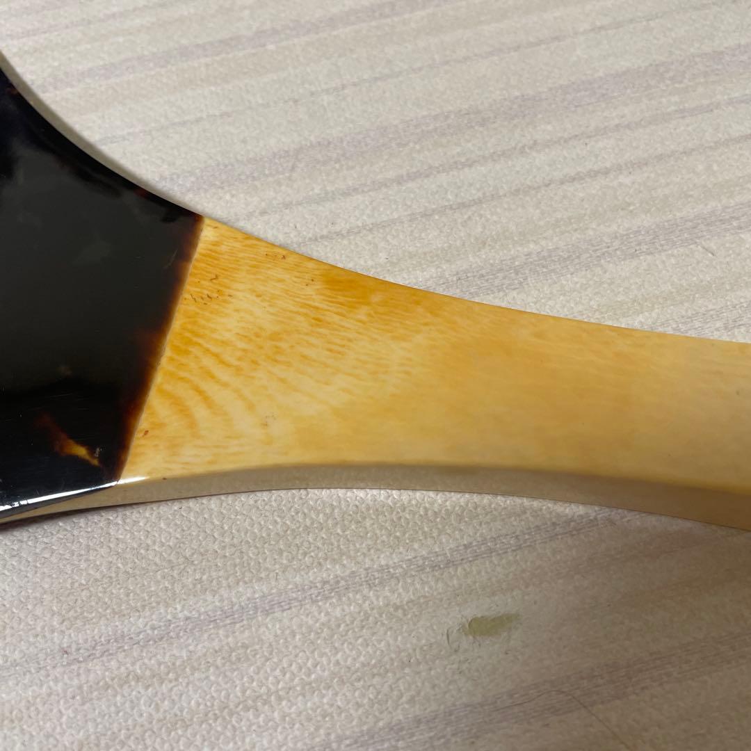 保管品 三味線バチ 花柄ケース付き べっこう