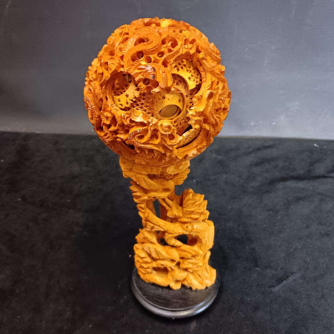 香木 球体彫刻 鑑定書付き