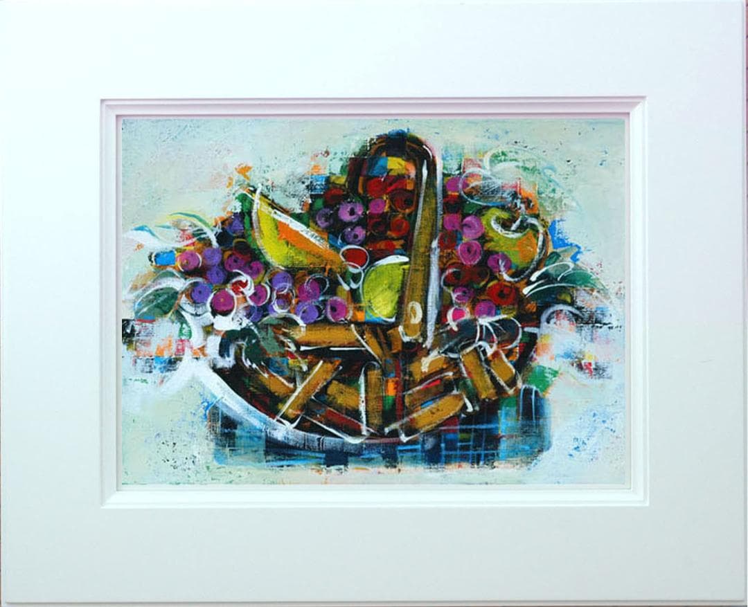 油絵 菅家令子 絵 絵画 インテリア uF6-061403 静物 フルーツ