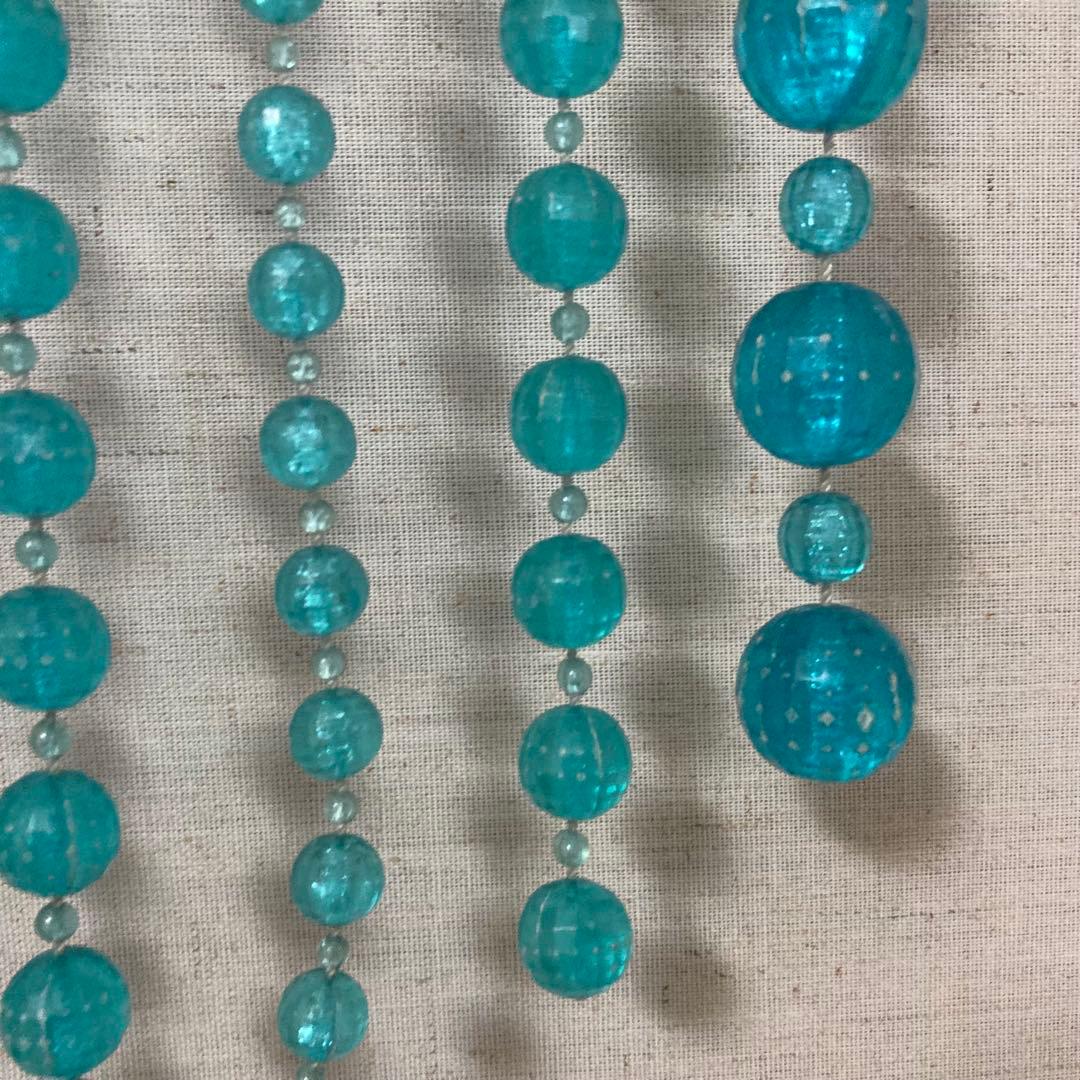 セルコン 珠のれん 玉暖簾 仕切り すだれ カーテン 壁掛け 青 ポップ レトロ