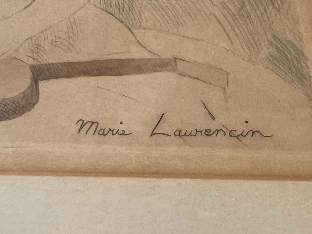 マリー・ローランサン（1883-1956）のオリジナル・エッチング 一部彩色有