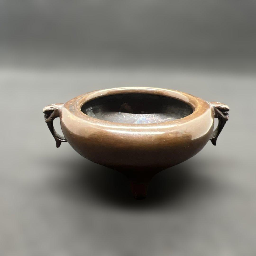 精銅製時代香炉　ハンドメイド　香道具　金属工芸