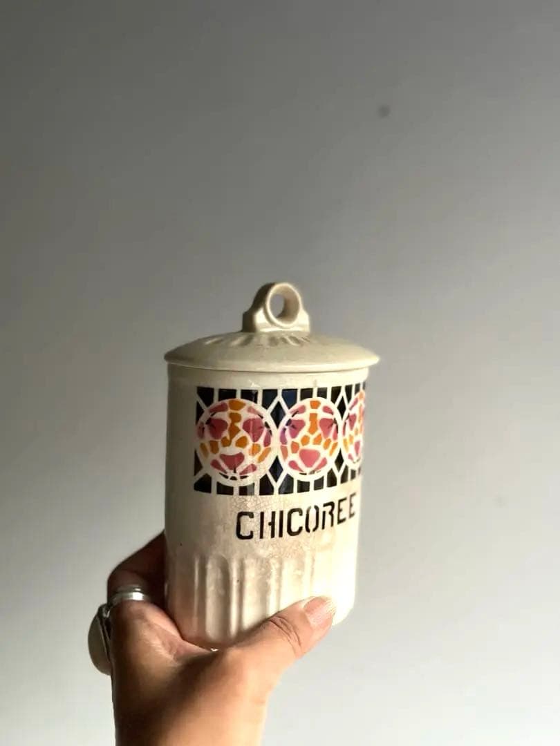 994 フランスアンティーク ステンシル模様のキャニスター セット 蚤の市 パリ