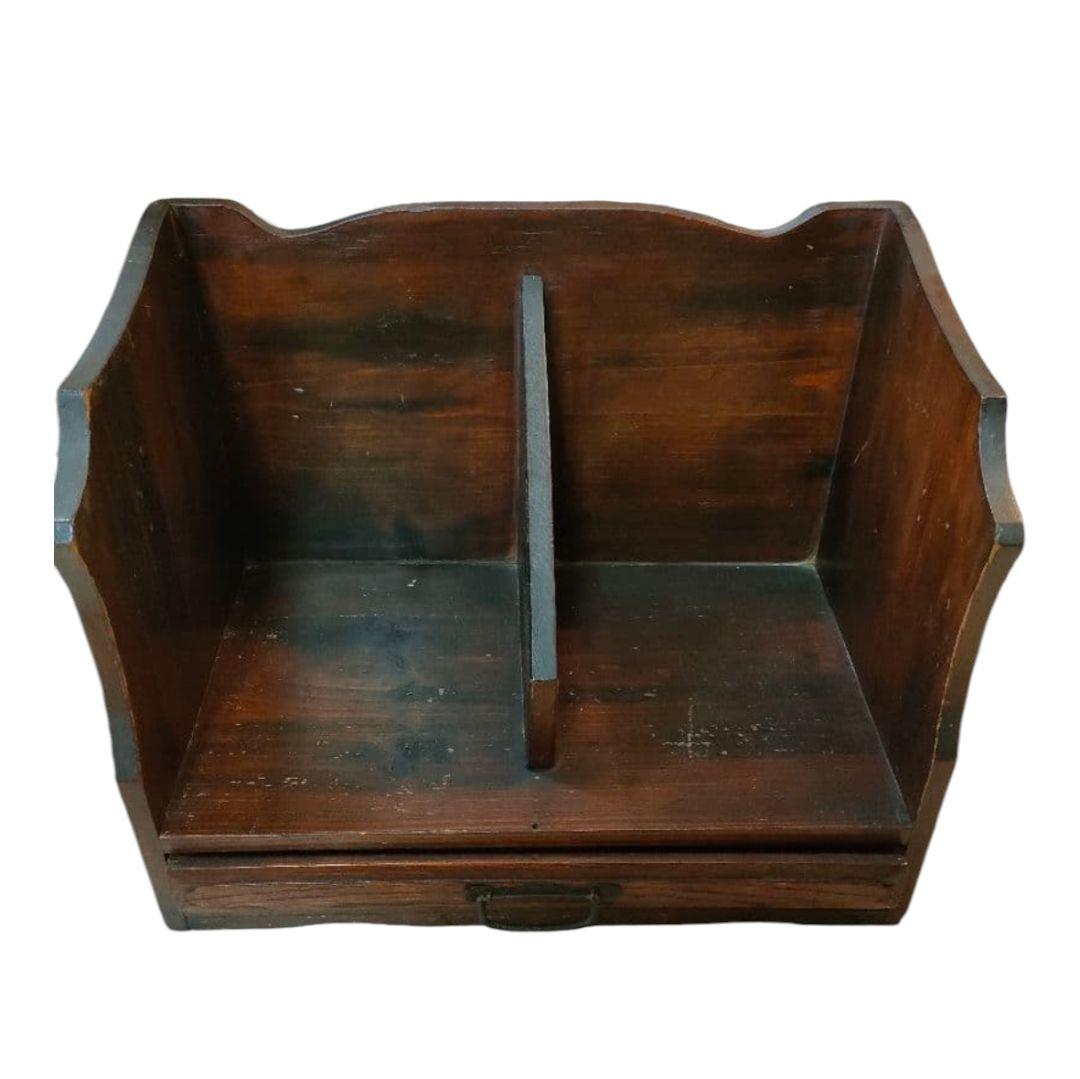 本棚 本立て ブックスタンド 引き出し付き 古道具