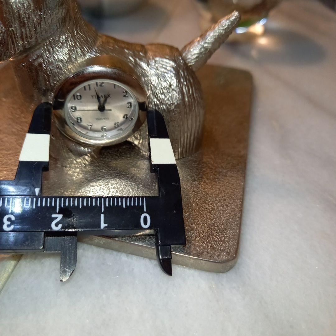 TIMEX　レア　置時計　スコティッシュテリア　ピューター　オブジェ　シルバー