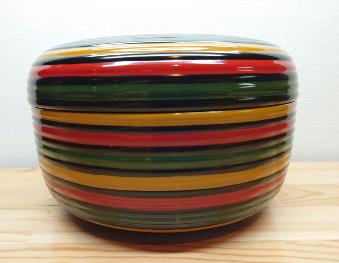 送料込【逢絢亭】茶道具 食籠 山中塗 独楽食籠 カケコ付 表千家書付 共箱入り