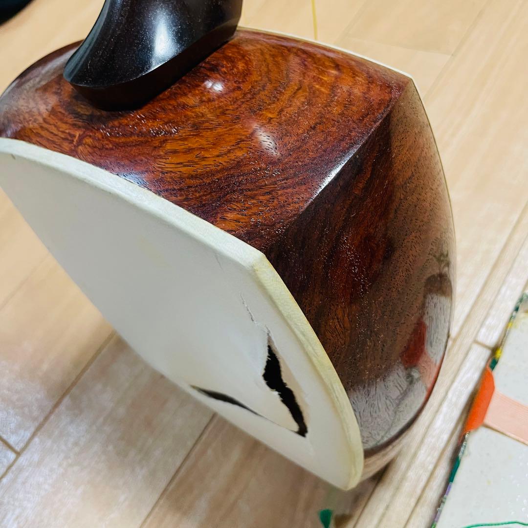 三味線　紫檀　バチ　鼈甲　ハードケース付　現状品