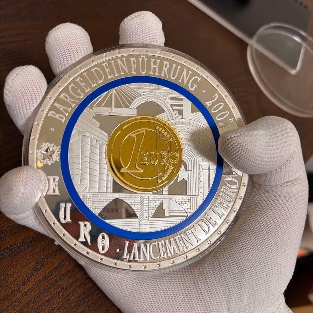 【超大型】ユーロ導入記念 376g スワロフスキー 装飾付 ドイツ