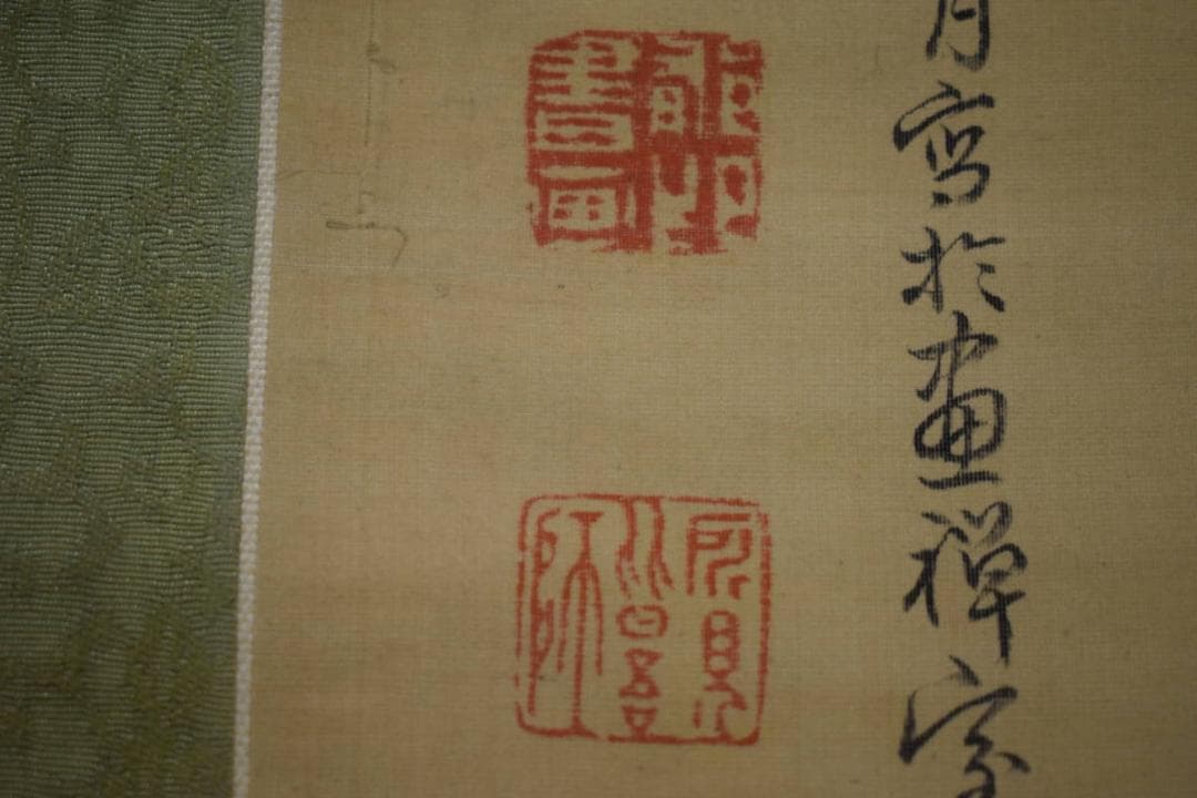 真作/雪翁郁/雪景山水人物図/布袋屋掛軸HG-166