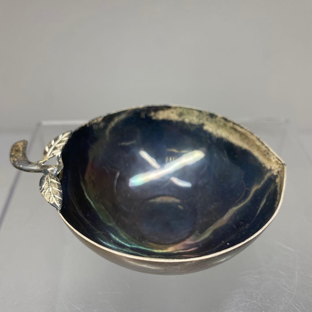 925刻印　銀製　桃型盃台　33g トヒト　東さ7-0811☆2F