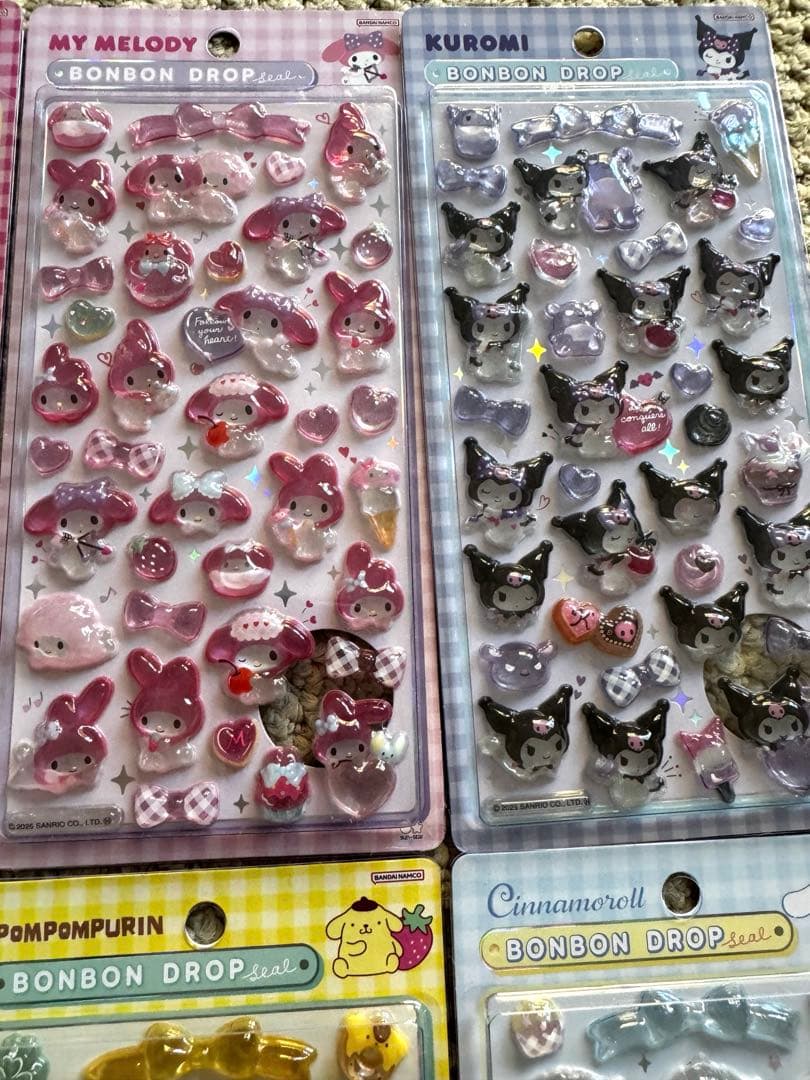 【国内正規品】サンリオ　ボンボンドロップシール 8種コンプリートセット