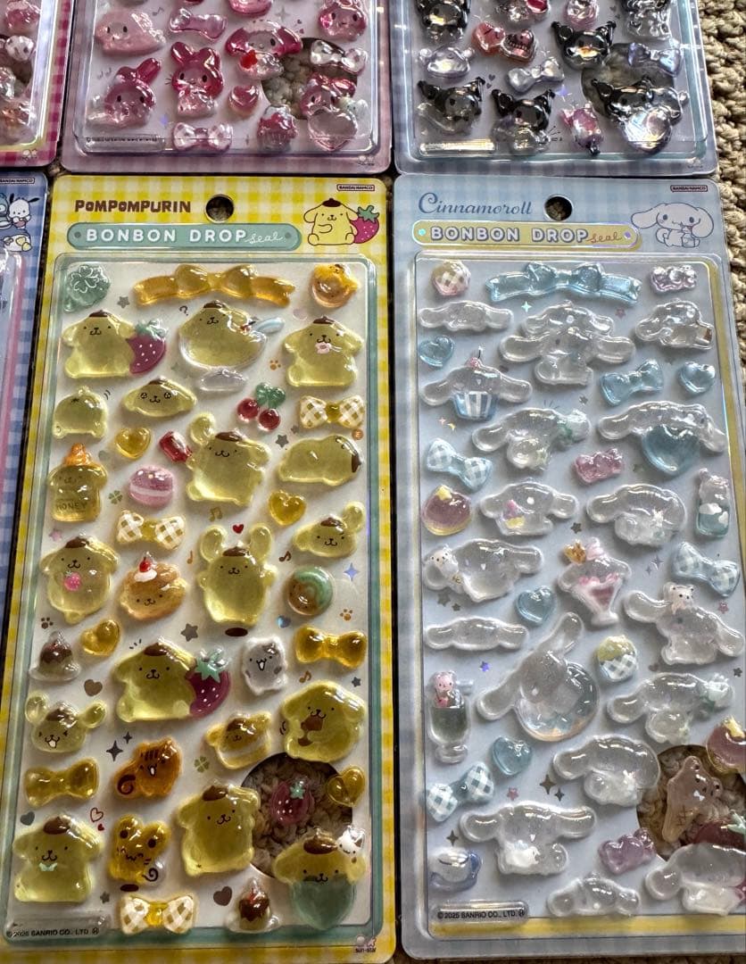 【国内正規品】サンリオ　ボンボンドロップシール 8種コンプリートセット