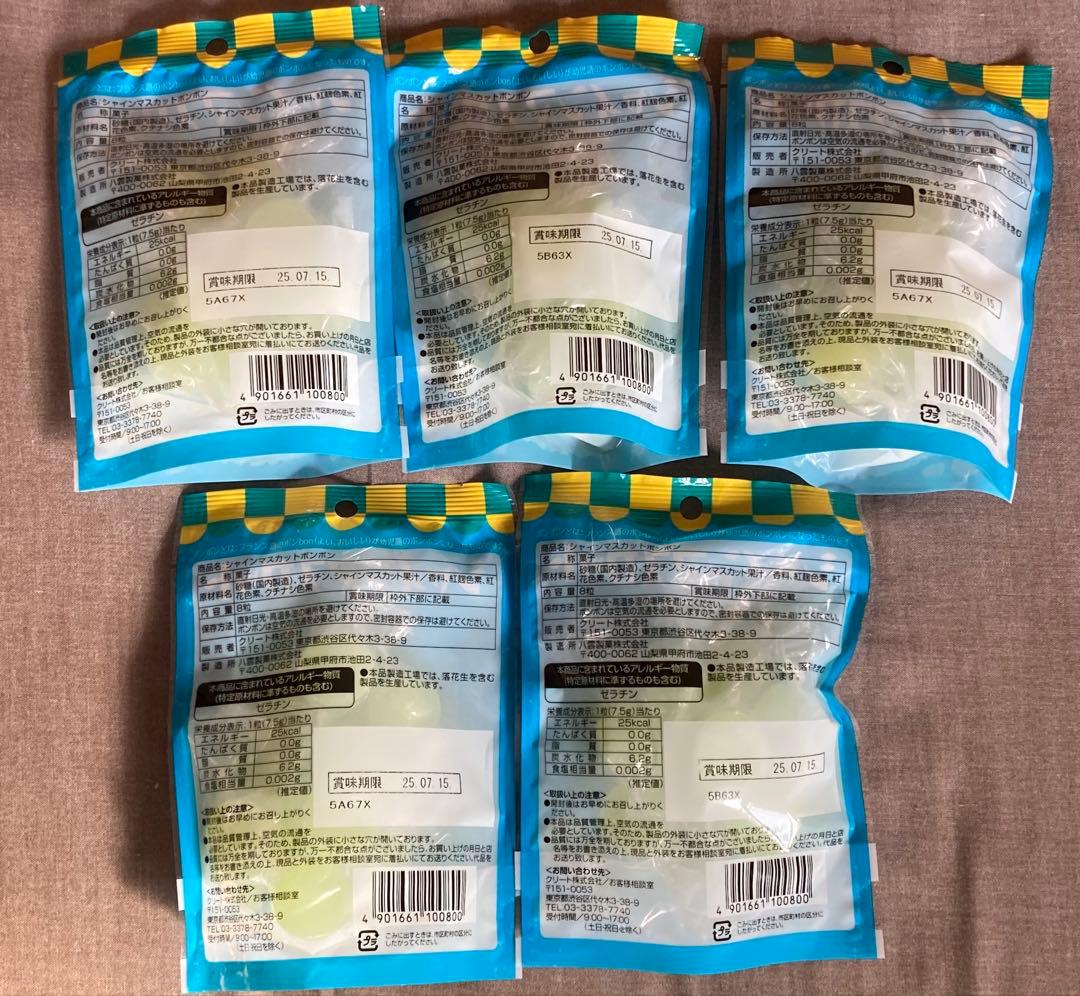 【新品未開封】5個セット シャインマスカットボンボン 賞味期限2025/7/15