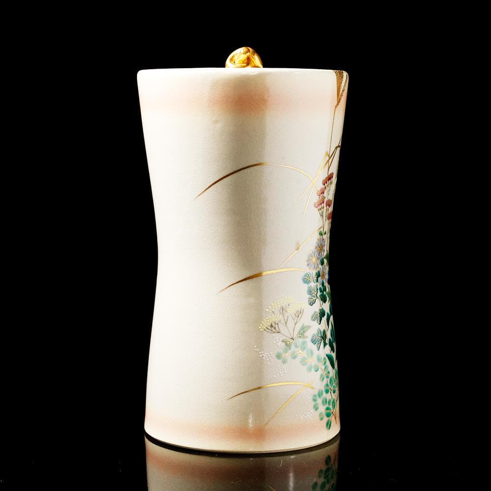 ★ はやとばあ ★T　能瀬三恵子 （萌春） 九谷焼 色絵金彩花草絵図