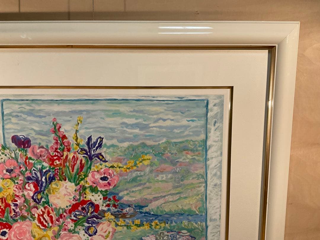 レスリー・セイヤー「グリーンウイッカーズチェア」シルクスクリーン　直筆サイン有り