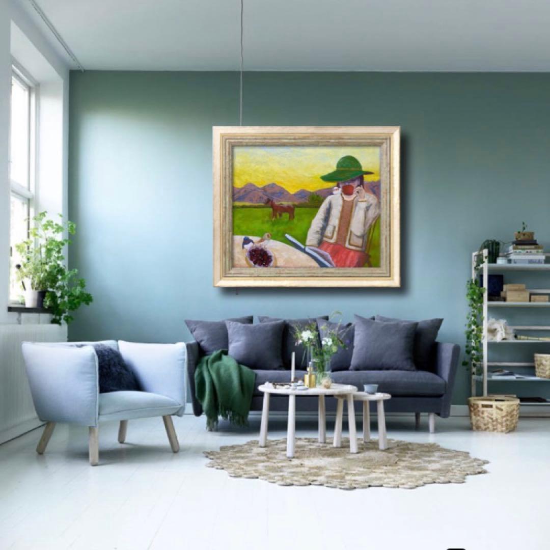 読書する女性 F20 油彩画 人物画 風景画 絵画