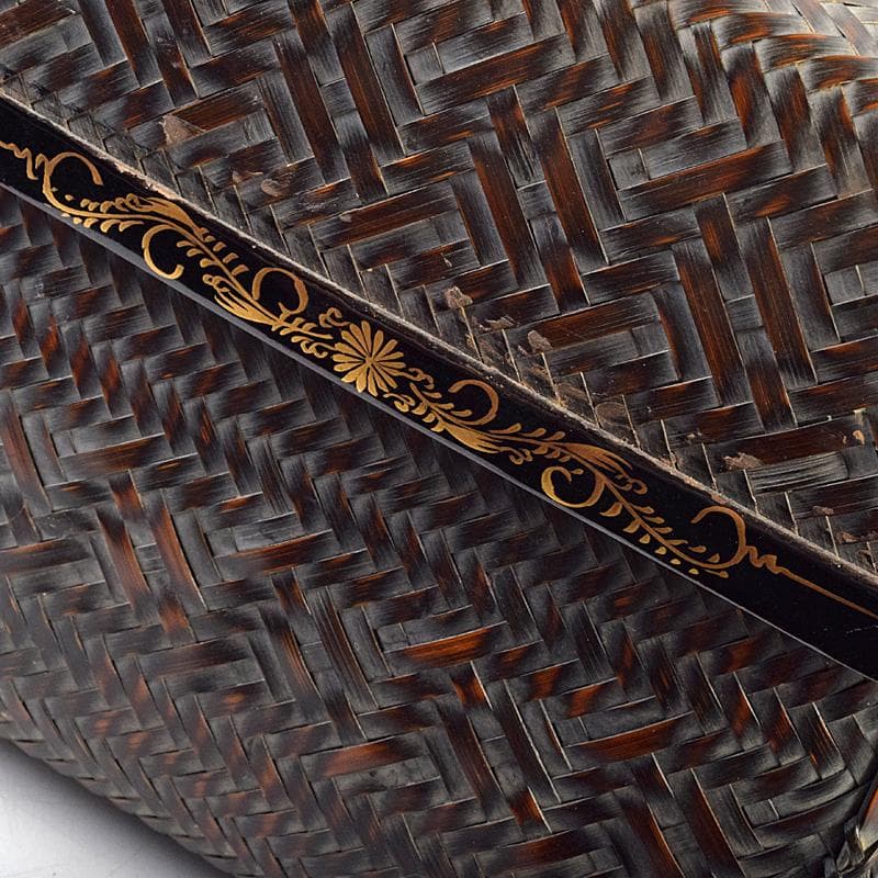 茶道具　平安　籃峰斎作　茶籠　茶碗　独楽棗など　七点一式　仕覆付　Y　R9517