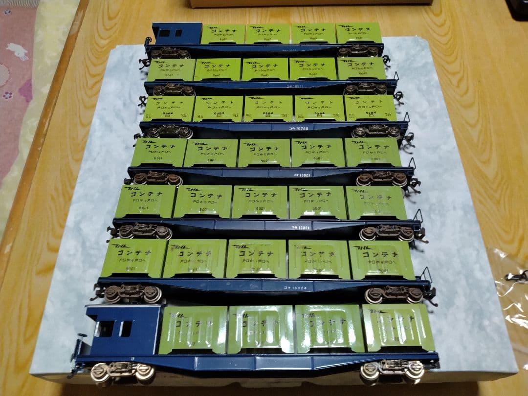 エンドウ　HOゲージ　コキ・コキフ10000コンテナ車7両　ブラスモデル
