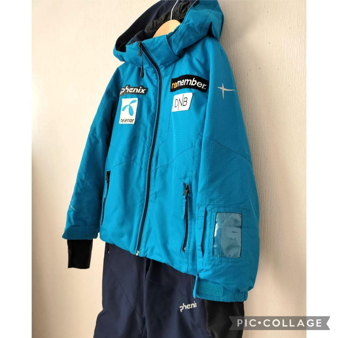 美品☆phenix アルペンモデル　スキーウェア ボーイズ130 青紺　上下
