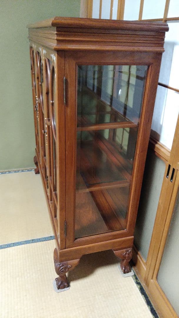 ※龍神※龍爪※最高級家具※幸運を招き入れ掴むクロウ&ボウル最高級木製ガラス3扉