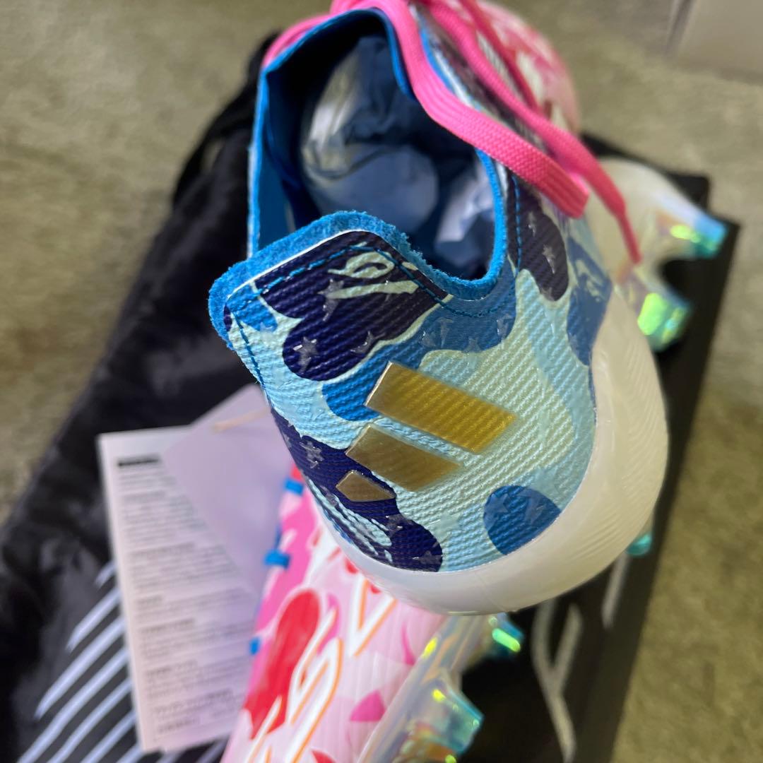 BAPE×アディダスF50 サッカースパイク26.5ピンク/ブルー
