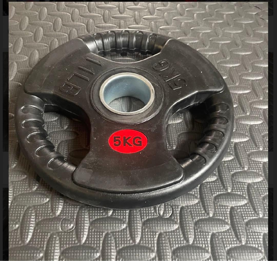 バーベルプレート［5kg×4］ラバーオリンピックシャフトΦ50mm