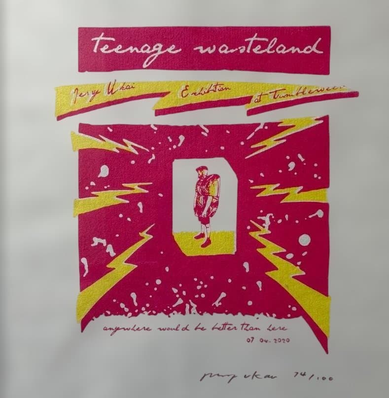ジェリー鵜飼 Teenage Wasteland シルクスクリーン サイン入り