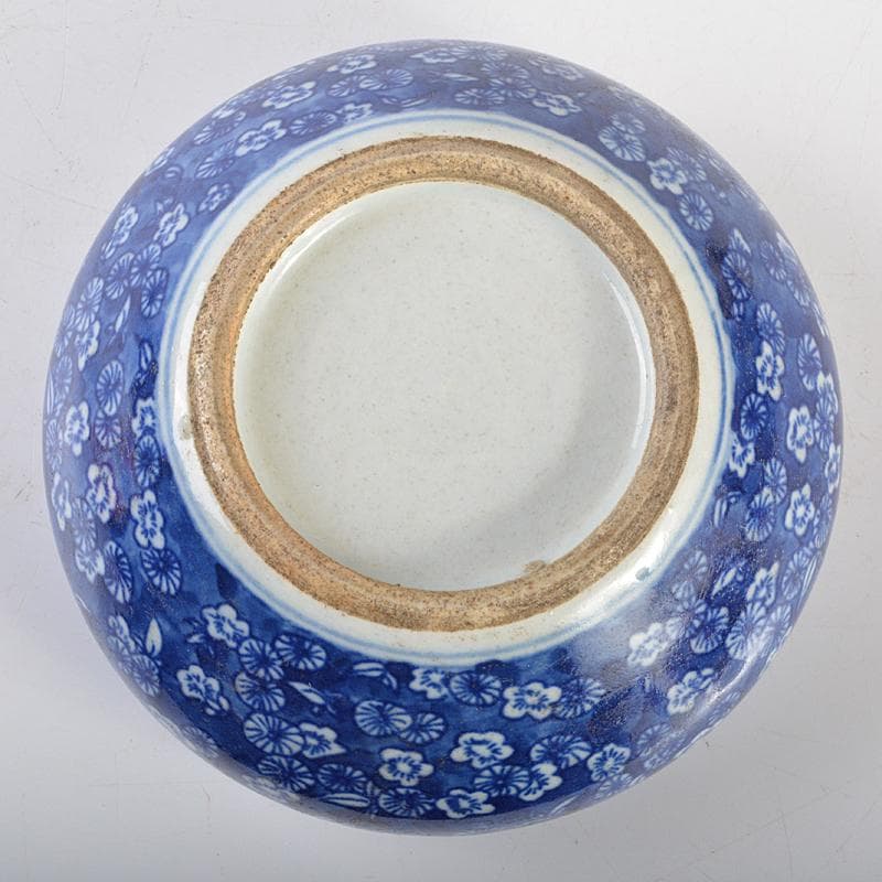 中国　古渡青花花文　筆洗　茶こぼし　C　R7081E