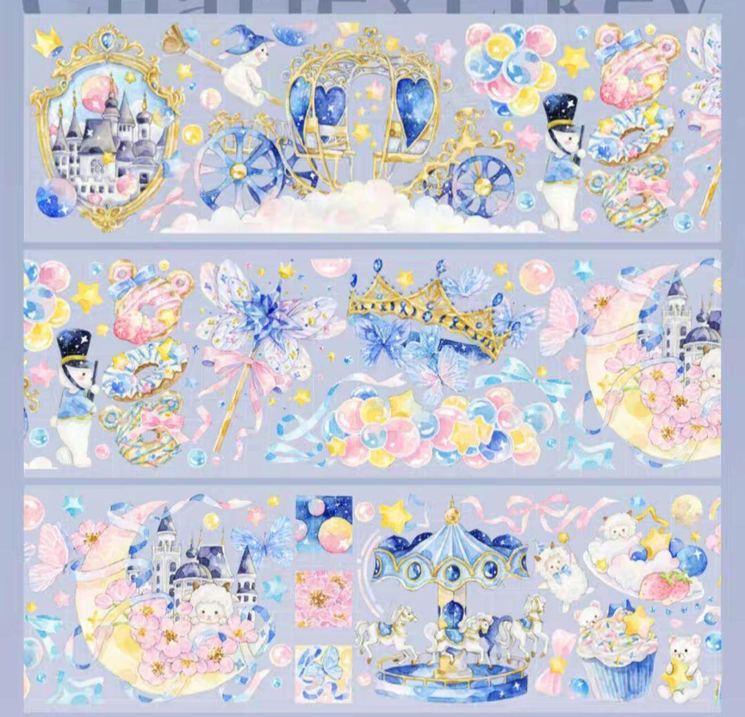 巻売 485★ 海外 マスキングテープ マステ PET 装飾 動物 熊 銀ホロ