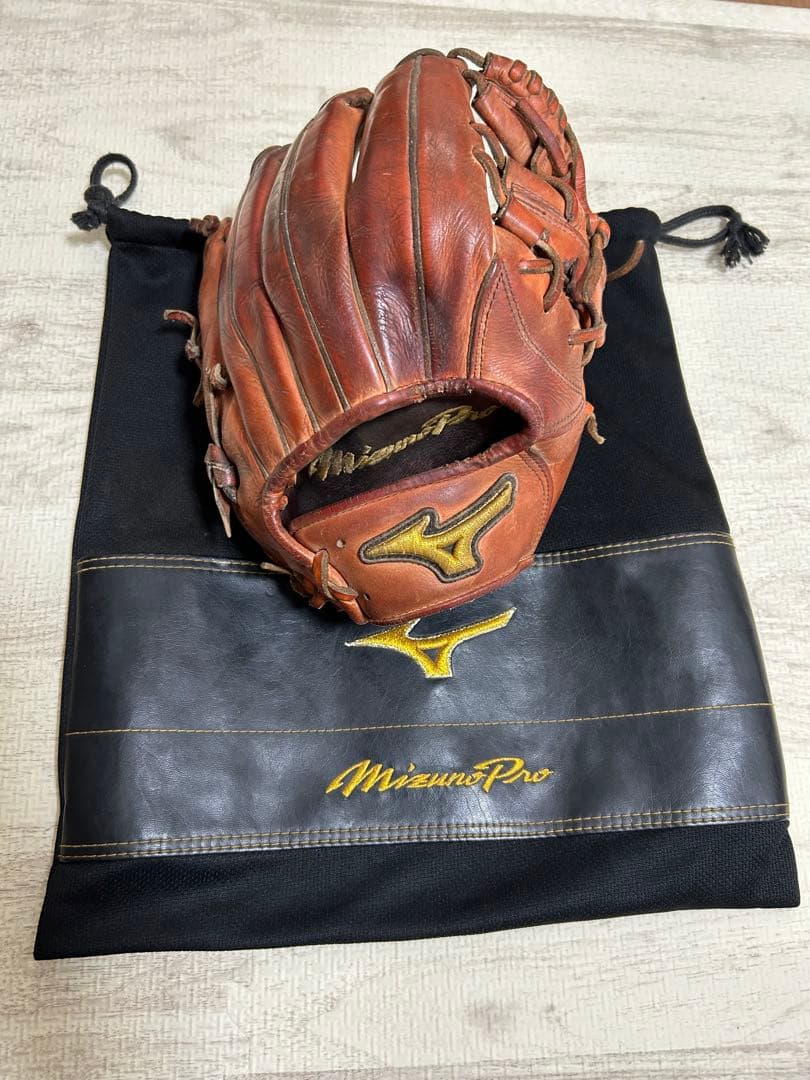 MizunoPro 硬式グローブ ブラウン 収納袋・硬式ボール付き