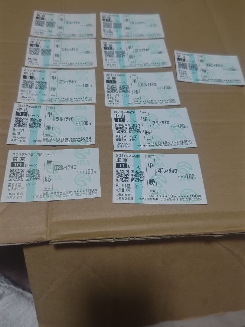 レイデオロ 新馬戦から2018有馬記念まで国内全１１戦現地単勝馬券