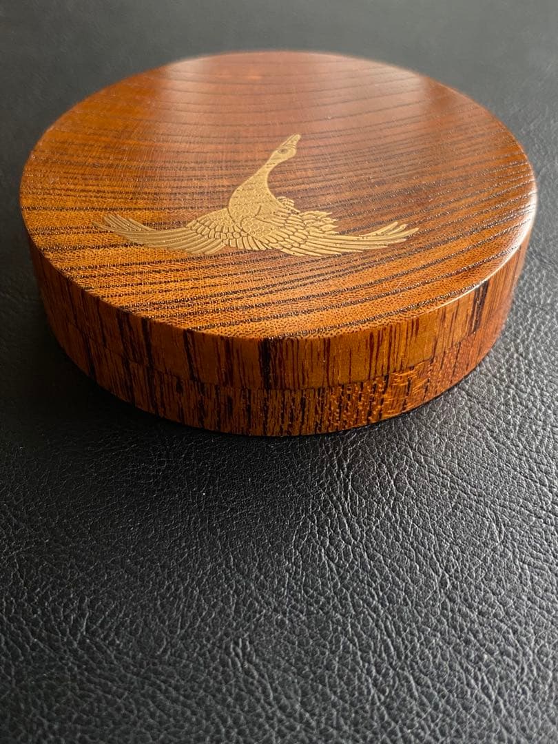 初雁蒔絵香合 香炉 欅 共箱 茶道具 香道具 蒔絵 香合 木製 前端春斎