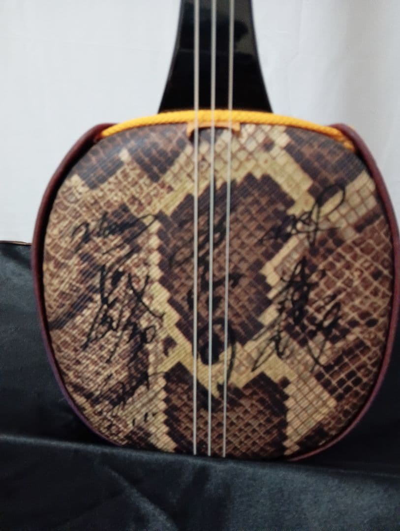 ？サイン入り三線 本体 ケース 爪