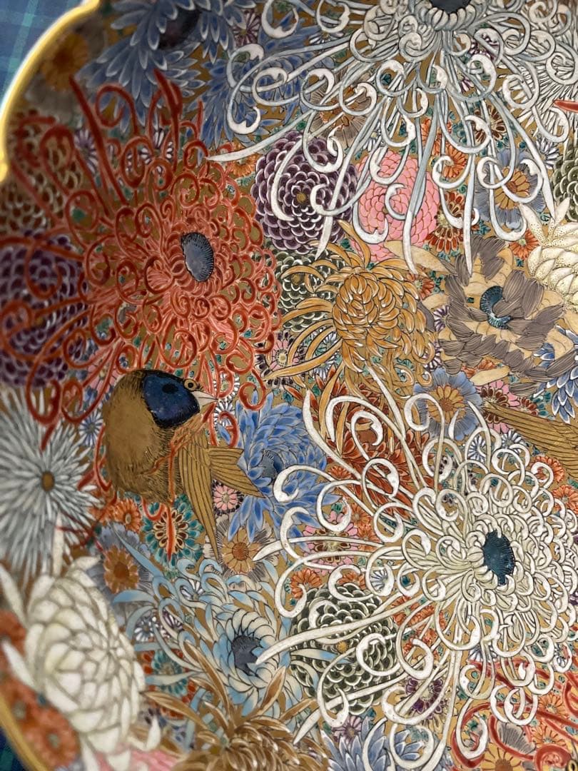 色絵手描螺鈿細工鉢