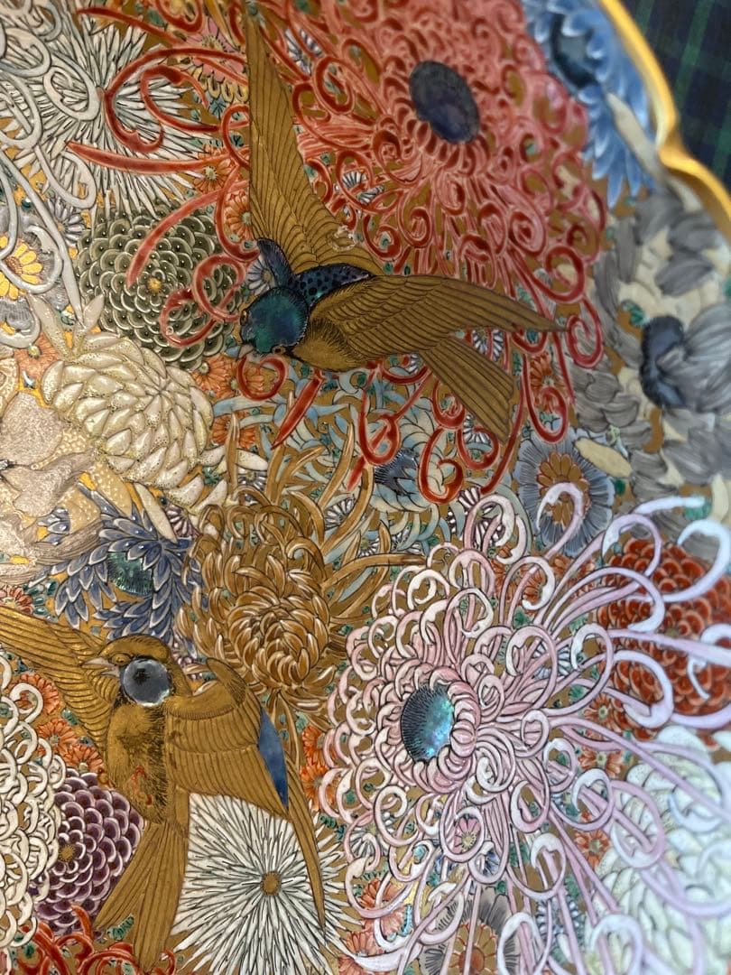 色絵手描螺鈿細工鉢