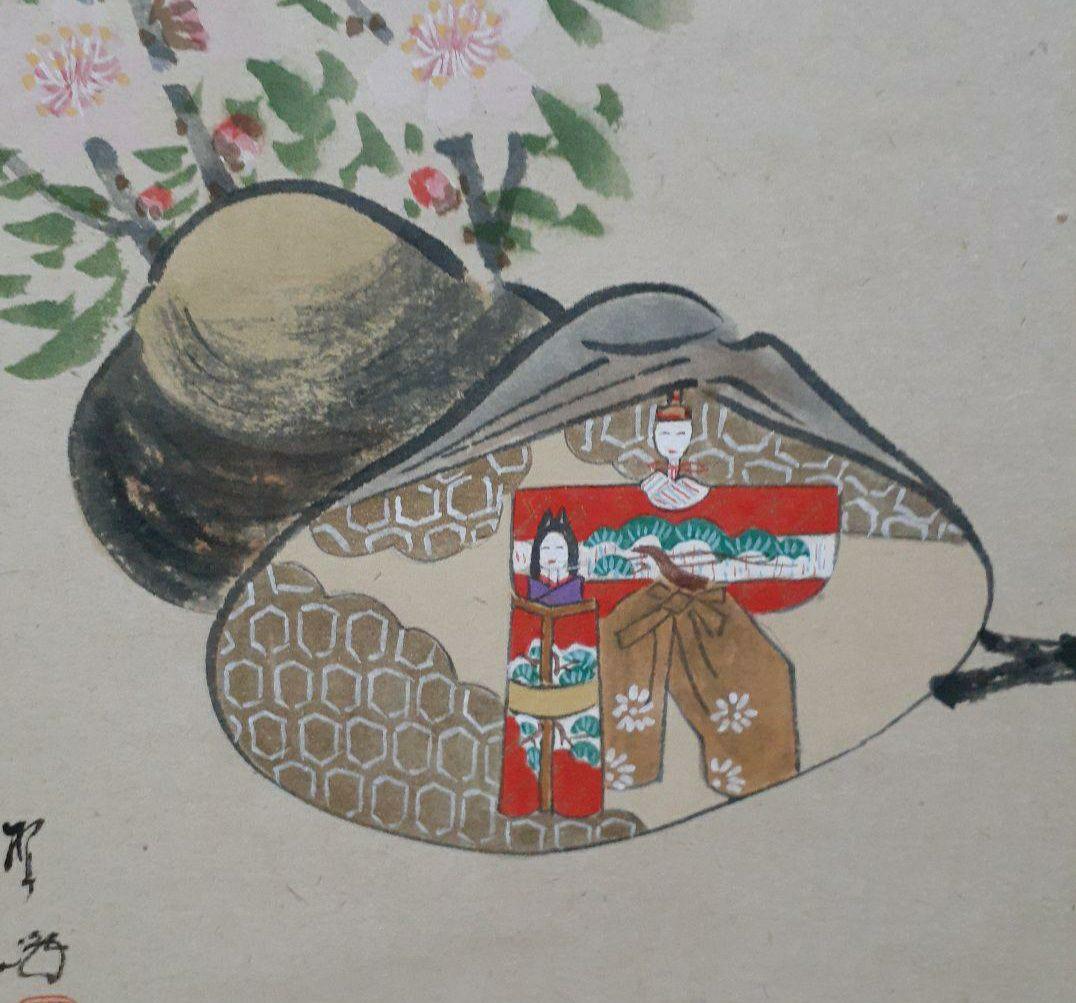 掛け軸/おひな様/貝合ひなの図