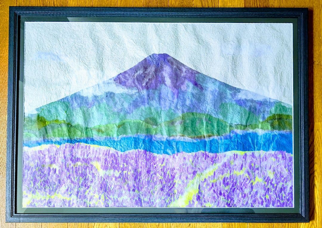 【お値下げしました】めでたや　ちぎり絵タペストリー（額入り）日本の四季４枚セット