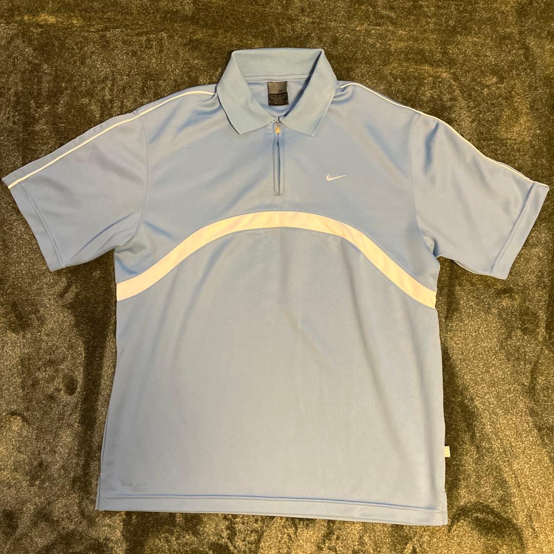 カズ様　Nike Dri-FIT ライトブルー ポロシャツ