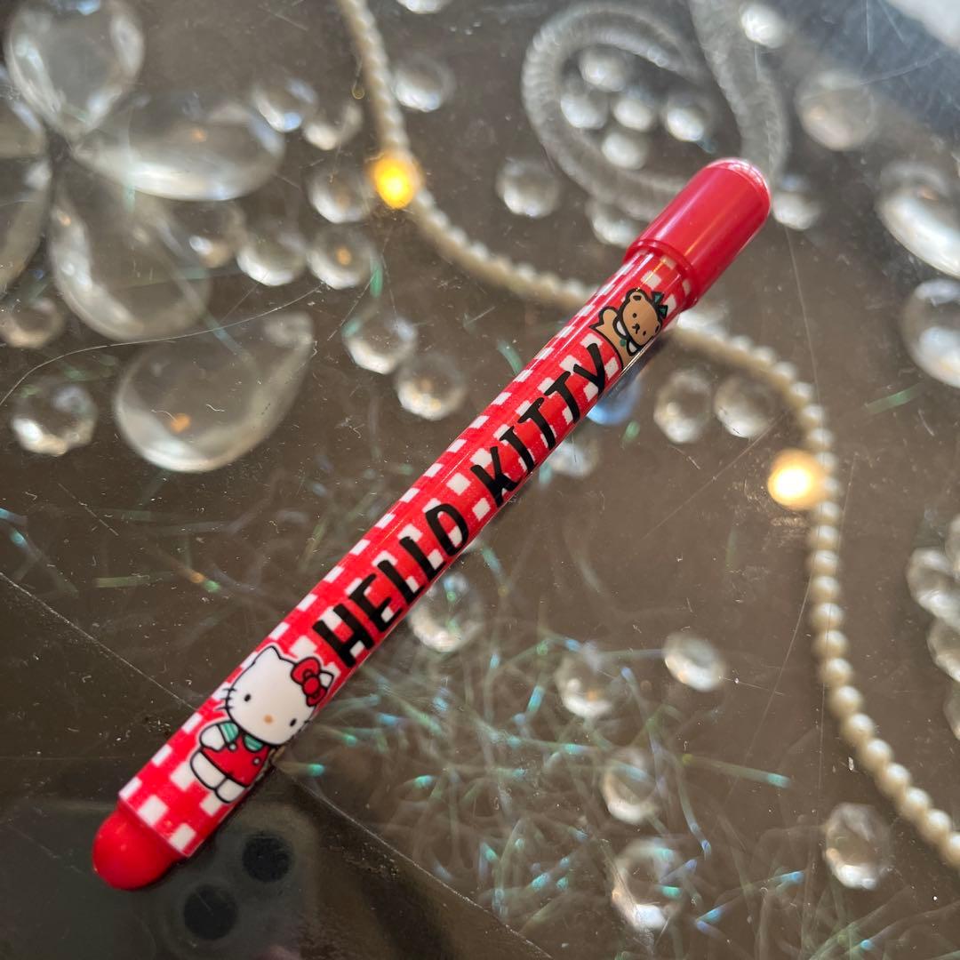 HELLO KITTY 赤いチェック柄ボールペン89年物