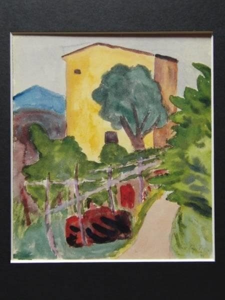 ヘルマン・ヘッセ、黄色い家の際の道、希少な額装用画集より