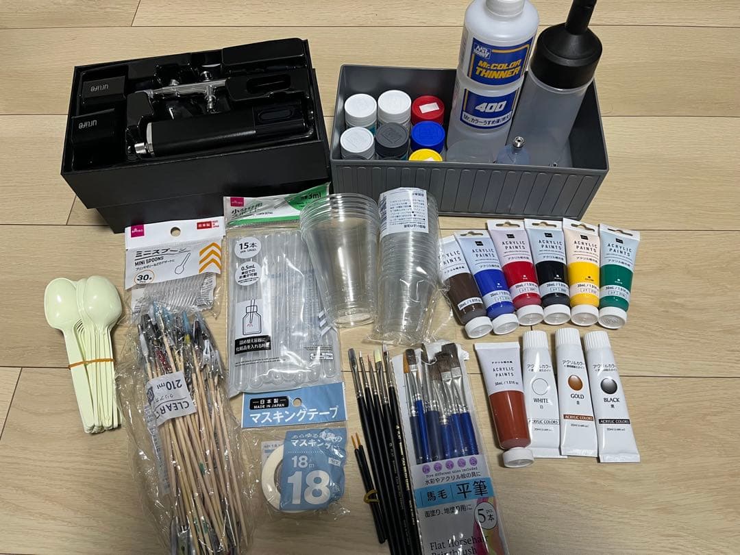 エアブラシや塗料、塗装備品等の塗装入門セット