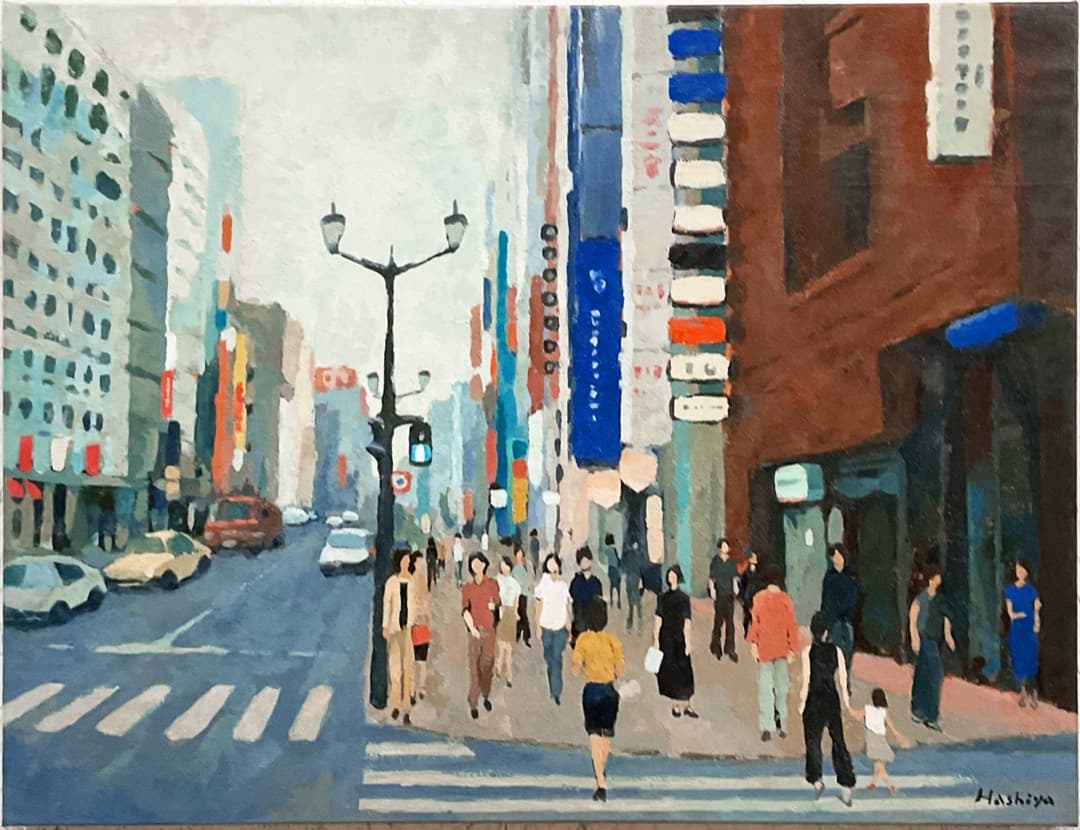 No.493 and 526 油絵/風景/街景/東京/銀座