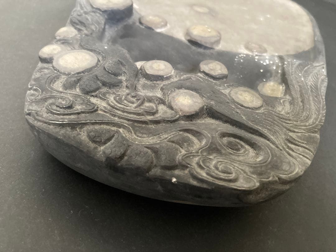 【中国端渓硯】石眼 眼柱 骨董品
