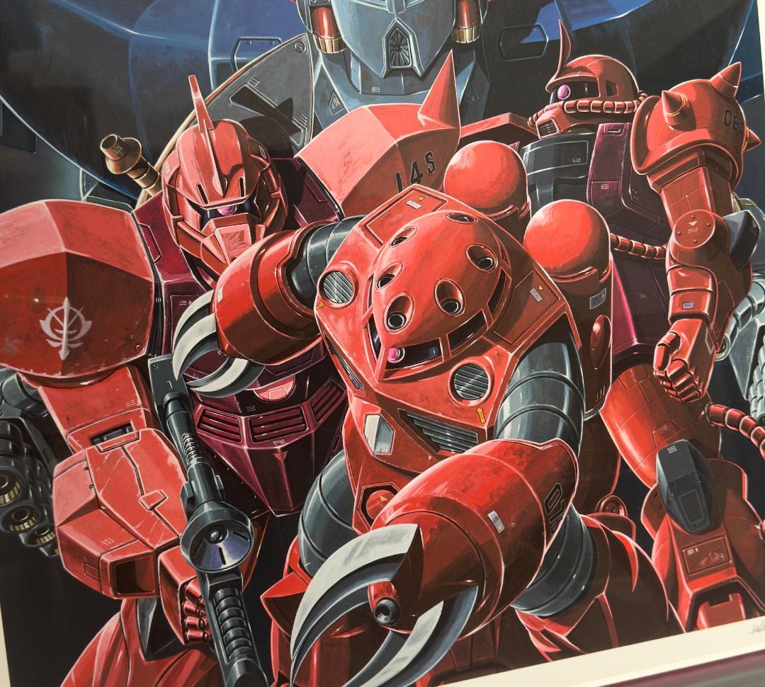 大河原邦男 サイン入り 版画 赤い彗星 機動戦士ガンダム 複製原画