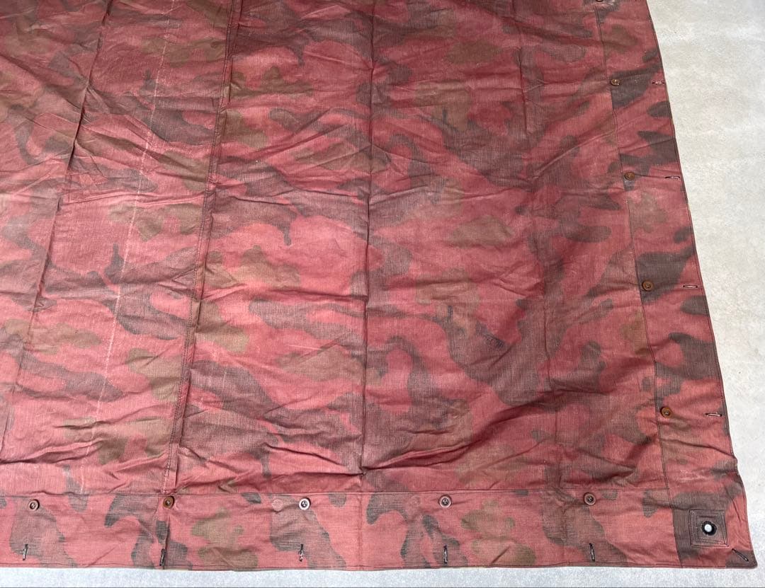 ①1950年 デッドストック イタリア軍幕 タープ テント サンマルコ迷彩 実物