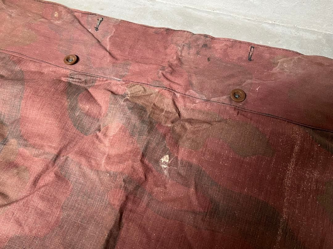 ①1950年 デッドストック イタリア軍幕 タープ テント サンマルコ迷彩 実物