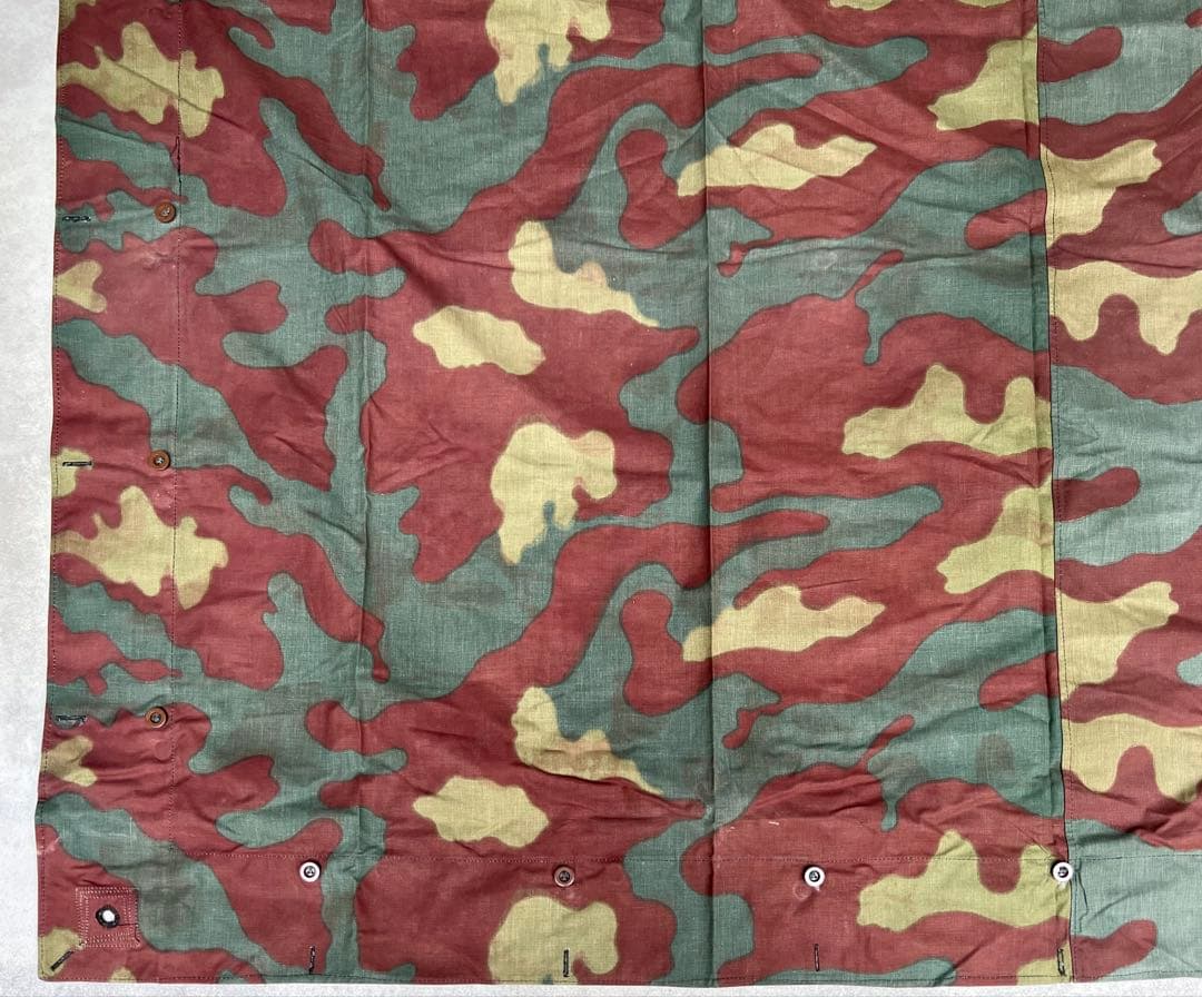 ①1950年 デッドストック イタリア軍幕 タープ テント サンマルコ迷彩 実物