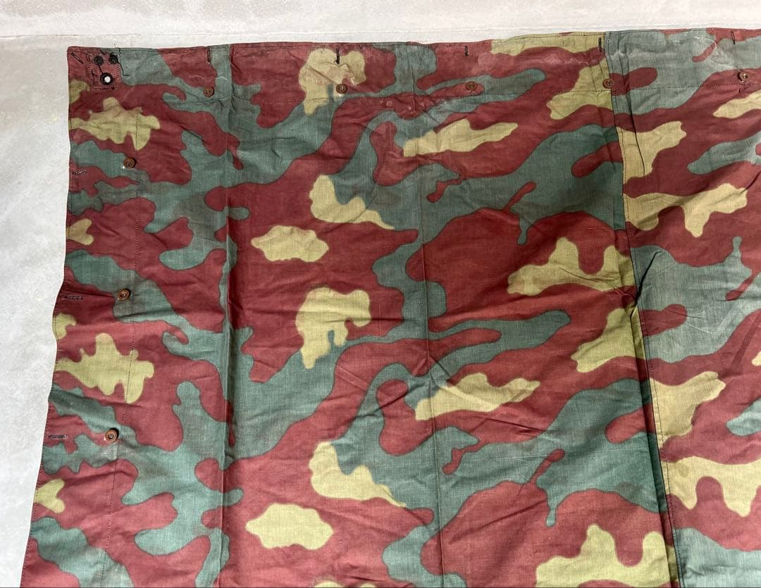 ①1950年 デッドストック イタリア軍幕 タープ テント サンマルコ迷彩 実物