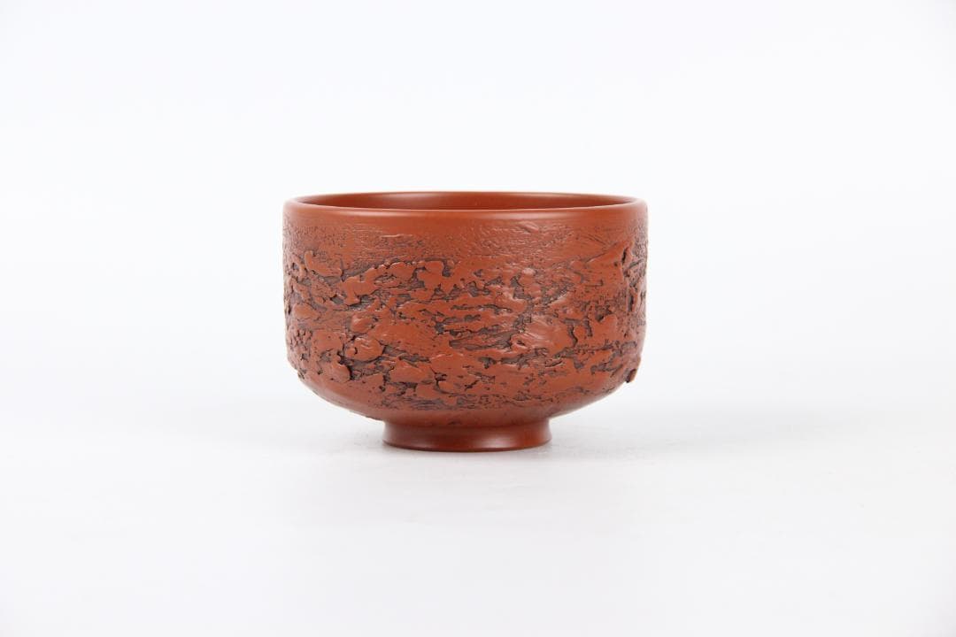 森下宗則 森水造 彫茶碗 本物保証 常滑焼 共箱 共布 茶道具 ED11-5