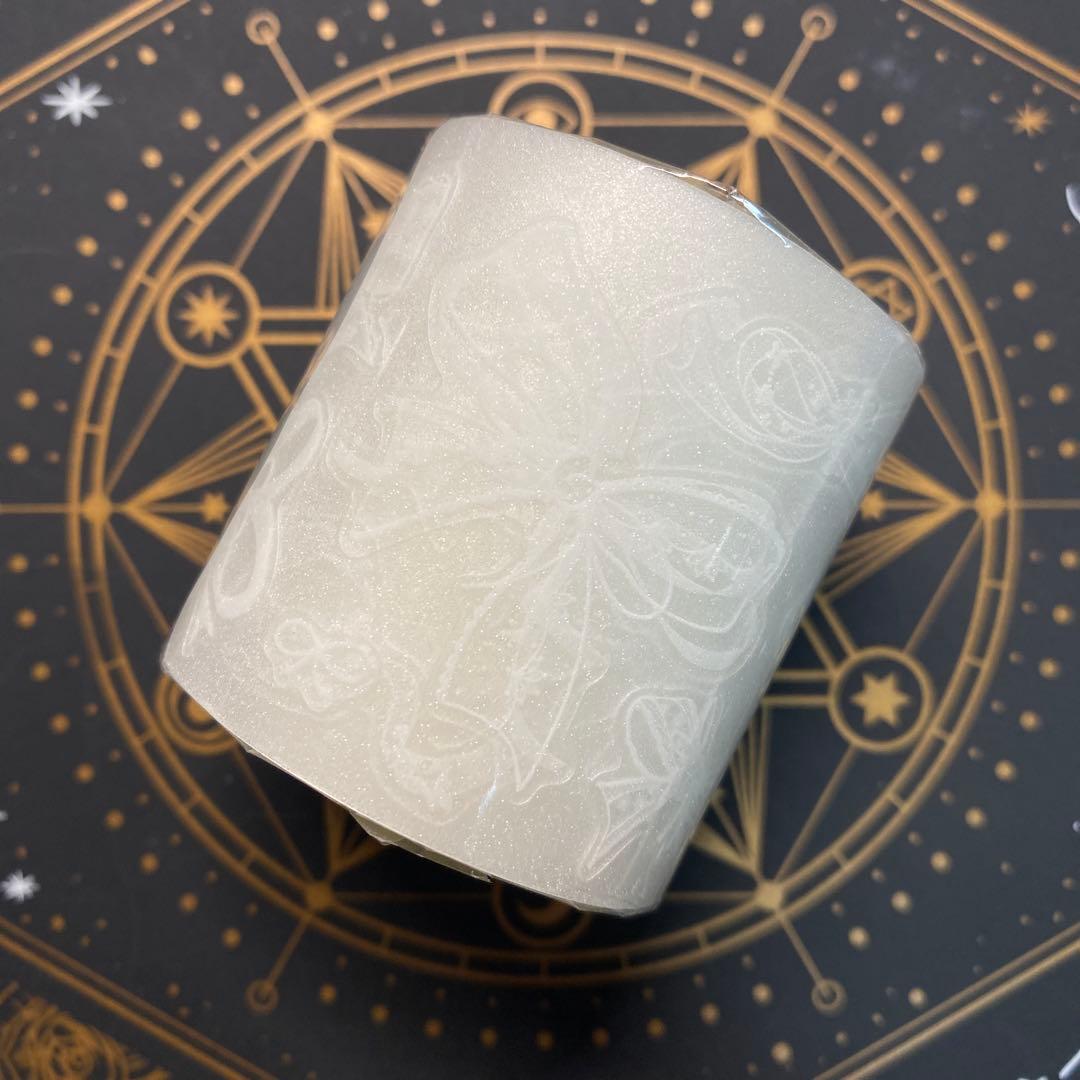 【9085】海外　マステ　5m巻　ラメ加工カッティング　レース　白リボン　装飾系